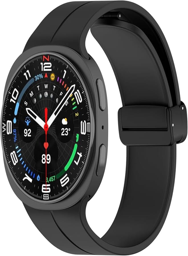 Compatible with Samsung Galaxy Watch 8 Classic/8 40mm/8 44mm Replacement Band, 22mm Silicone Wrist Fold Strap Bracelet Soft And Durable with Quick Release Smartwatch Accessorie(Black)